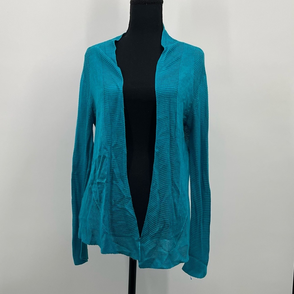 -Worthington Blue Long Sleeve Knit Cardigan